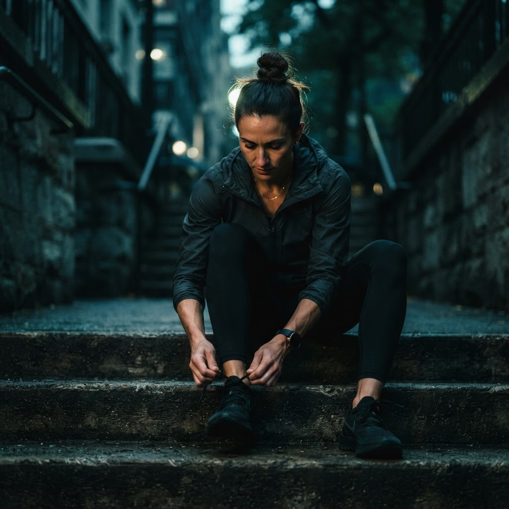 Persona atándose las zapatillas antes de entrenar